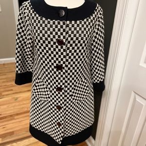 Tibi Black/White Checkered Formal Dress Coat. Dress up or Down, it is exquisite.